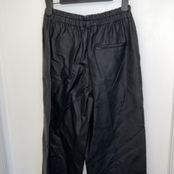Zara waxed effect wide leg pants with drawstring xs - Picture 4 of 4